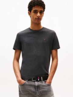 Tommy Flag Extra Slim Jersey T-Shirt — Black 1