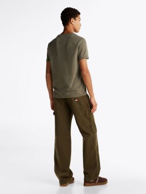 t-shirt extra slim fit mélange verde da uomini tommy jeans