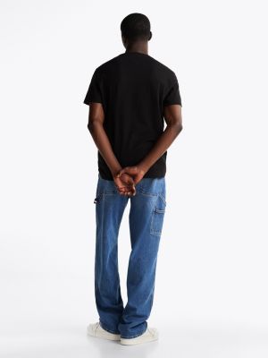 black signature logo slim t-shirt for men tommy jeans