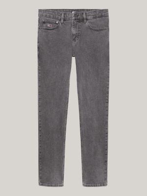 jeans scanton slim fit neri con ricamo grigio da uomini tommy jeans