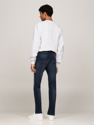 jean slim scanton délavé bleu pour hommes tommy jeans