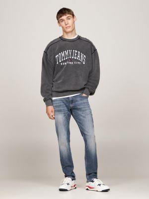 jean slim scanton délavé bleu pour hommes tommy jeans