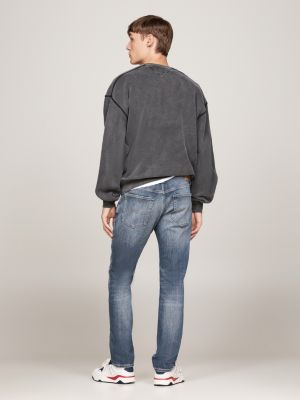 jean slim scanton délavé bleu pour hommes tommy jeans