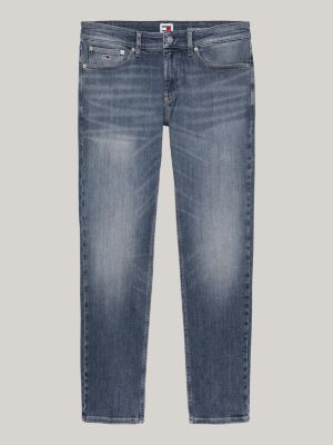 jeans scanton slim fit sbiaditi blu da uomini tommy jeans