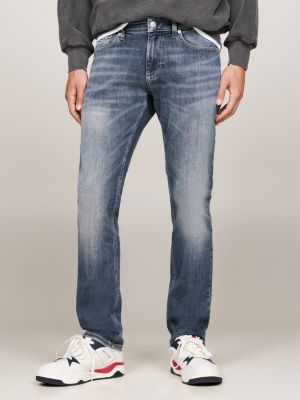 jean slim scanton délavé bleu pour hommes tommy jeans