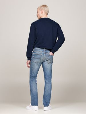 jeans distressed scanton slim fit blu da uomini tommy jeans