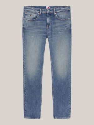 jeans distressed scanton slim fit blu da uomini tommy jeans