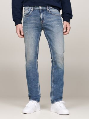 jeans distressed scanton slim fit blue da uomini tommy jeans