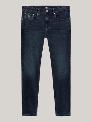 jeans austin slim fit affusolati con baffature blu da uomini tommy jeans