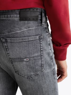 jean skinny simon délavé gris pour hommes tommy jeans