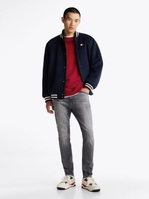 jean skinny simon délavé gris pour hommes tommy jeans