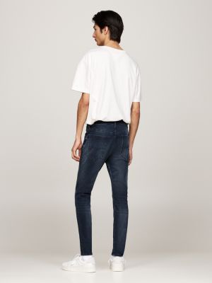 grijs simon faded zwarte skinny jeans voor heren - tommy jeans