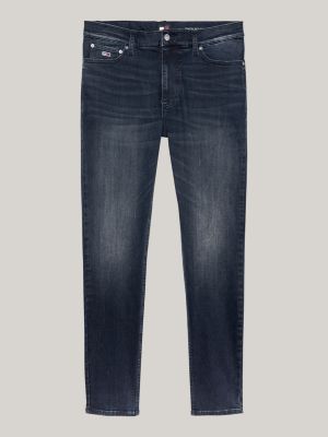 grijs simon faded zwarte skinny jeans voor heren - tommy jeans