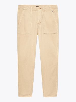 beige isaac canvas chinos for men tommy jeans