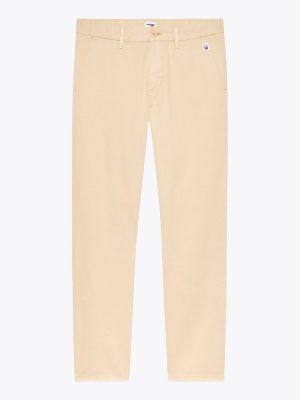 beige ryan twill chinos for men tommy jeans