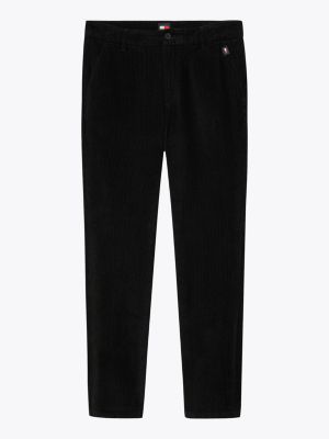 black ryan garment dyed corduroy chinos for men tommy jeans