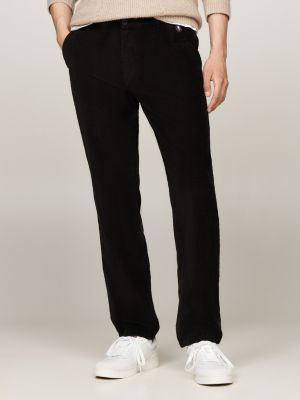 pantaloni chino ryan in velluto a coste tinti in capo black da uomini tommy jeans