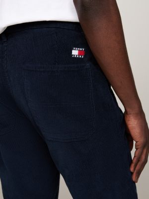 pantalón chino ryan de pana teñido en prenda azul de hombres tommy jeans