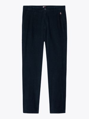 blauw ryan garment-dyed corduroy chino voor heren - tommy jeans