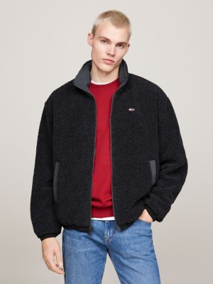 veste en polaire réversible à capuche compressible gris pour hommes tommy jeans