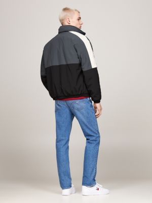 veste en polaire réversible à capuche compressible gris pour hommes tommy jeans