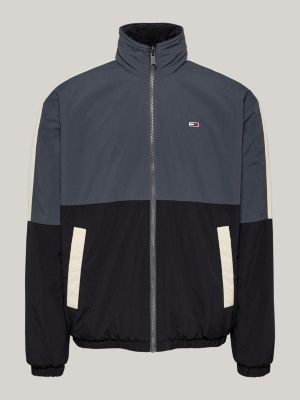 veste en polaire réversible à capuche compressible gris pour hommes tommy jeans