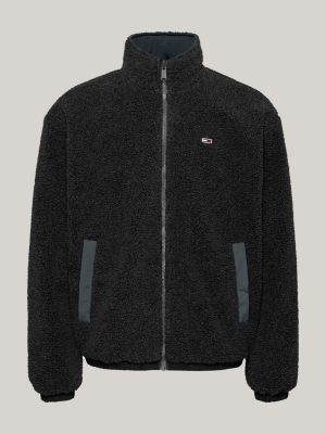 veste en polaire réversible à capuche compressible gris pour hommes tommy jeans