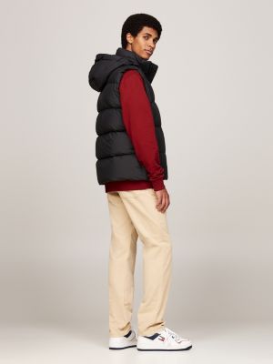 Down Hooded Zip Thru Vest Black Tommy Hilfiger