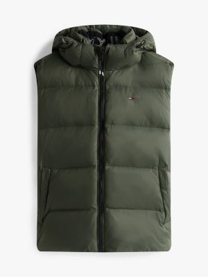 green water rellepent hooded relaxed down gilet for men tommy jeans