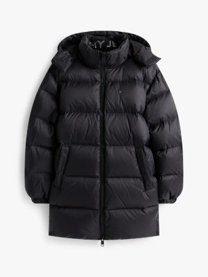 schwarz wasserabweisender relaxed fit daunen-parka für herren - tommy jeans
