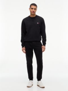 Tommy Flag Slim Fleece Drawstring Joggers — Black 2