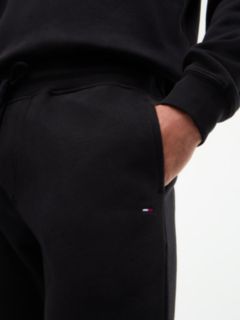 Tommy Flag Slim Fleece Drawstring Joggers — Black 3