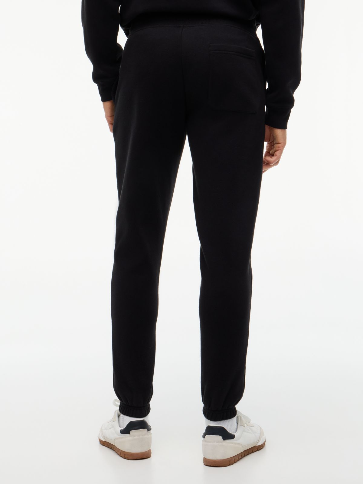 Tommy Flag Slim Fleece Drawstring Joggers — Black
