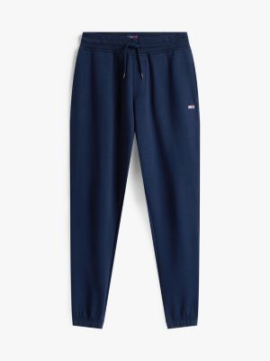 blue cuffed slim joggers for men tommy jeans