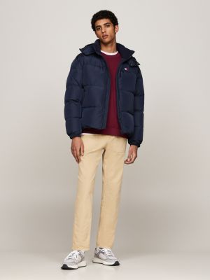 piumino alaska con distintivo blu da uomini tommy jeans