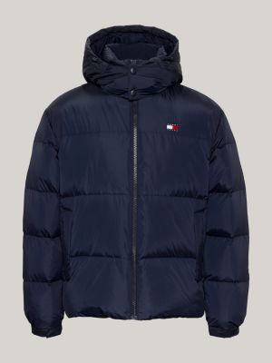 piumino alaska con distintivo blu da uomini tommy jeans