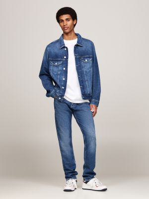 Veste Trucker en denim a logo au dos Bleu Tommy Hilfiger