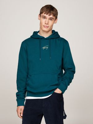 Gold Signature Logo Hoody Green Tommy Hilfiger