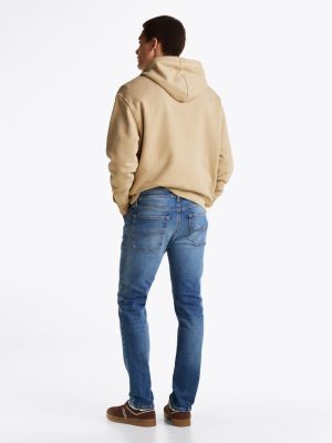 blau scanton slim jeans mit fade-effekt für herren - tommy jeans