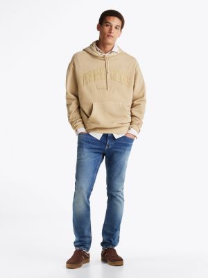 blue scanton slim jeans met fading voor heren - tommy jeans