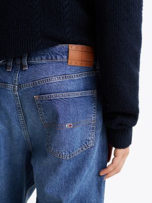 jeans relaxed fit affusolati sbiaditi blu da uomini tommy jeans