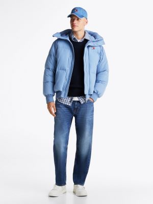 jean décontracté à jambe fuselée délavé blue pour hommes tommy jeans