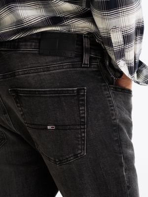 jeans austin slim fit affusolati neri nero da uomini tommy jeans