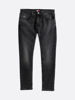 schwarz austin slim tapered jeans in schwarz für herren - tommy jeans