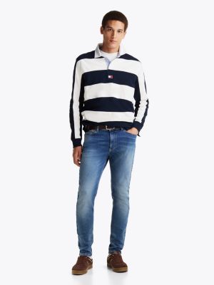 jeans simon skinny fit sbiaditi blue da uomini tommy jeans