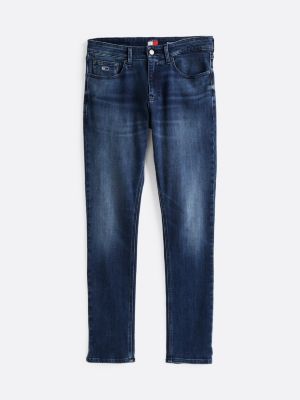 jean slim scanton délavé bleu pour hommes tommy jeans