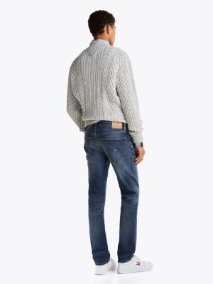 jeans scanton slim fit con baffature blu da uomini tommy jeans