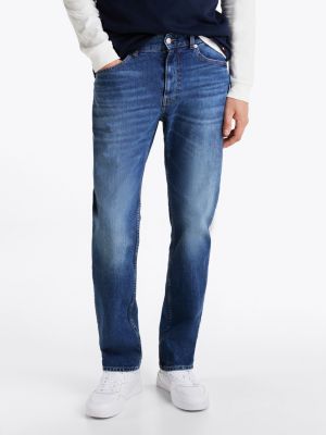 blau ryan slim straight jeans für herren - tommy jeans