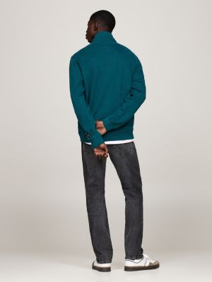 green logo half-zip sweatshirt for men tommy jeans