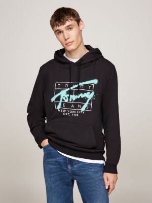 Graffiti Signature Logo Hoody Black Tommy Hilfiger